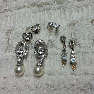 Lot of 4 Rhinestone Earrings